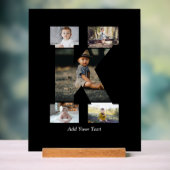 Schwarzweißbuchstaben K FotoCollage Acrylschild (Neutral)