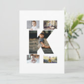 Schwarzweißbuchstaben K FotoCollage Ankündigung (Stehend Vorderseite)