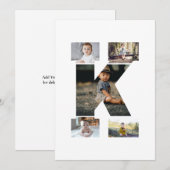 Schwarzweißbuchstaben K FotoCollage Ankündigung (Vorne/Hinten)