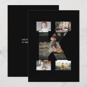 Schwarzweißbuchstaben K FotoCollage Feiertagskarte (Vorne/Hinten)