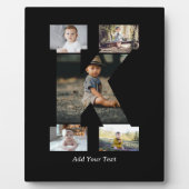 Schwarzweißbuchstaben K FotoCollage Fotoplatte (Vorderseite)