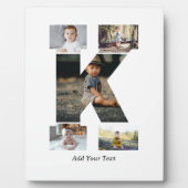 Schwarzweißbuchstaben K FotoCollage Fotoplatte (Vorderseite)