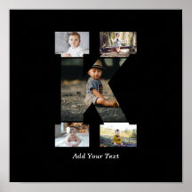 Schwarzweißbuchstaben K FotoCollage