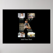 Schwarzweißbuchstaben K FotoCollage