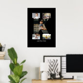 Schwarzweißbuchstaben K FotoCollage Poster (Heimbüro)