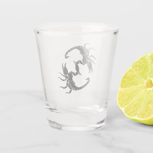 Schwarzweißbuchstaben S - Skorpione Schnapsglas (Rückseite)
