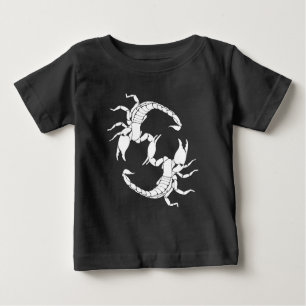Schwarzweißbuchstaben S - Zwei Skorpione Baby T-shirt