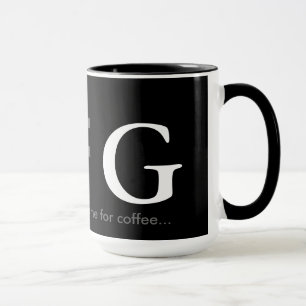 Schwarzweißbuchstaben Tasse