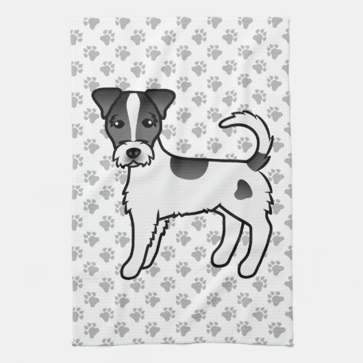 Schwarzweißcoat Parson Russell Terrier Geschirrtuch (Vertikal)