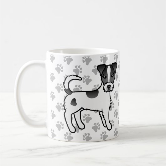 Schwarzweißcoat Parson Russell Terrier Kaffeetasse (Links)