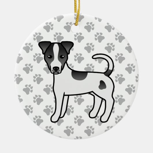 Schwarzweißcoat Parson Russell Terrier Keramik Ornament (Vorne)