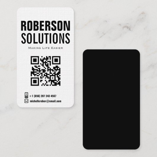 Schwarzweißcode für fett formatierte Bauweise Visitenkarte (Vorne/Hinten)