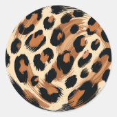 Schwarzweißcreme-Leopard-Tierdruck Runder Aufkleber (Vorderseite)