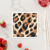 Schwarzweißcreme-Leopard-Tierdruck Serviette (Beispiel)