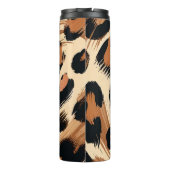 Schwarzweißcreme-Leopard-Tierdruck Thermosbecher (Rückseite)