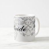 Schwarzweißdamtel geblüht kaffeetasse (VorderseiteRechts)