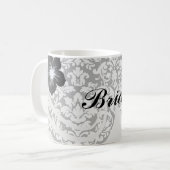 Schwarzweißdamtel geblüht kaffeetasse (Vorderseite Links)