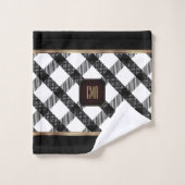 Schwarzweißdesign Badhandtuch Set (Waschlappen)