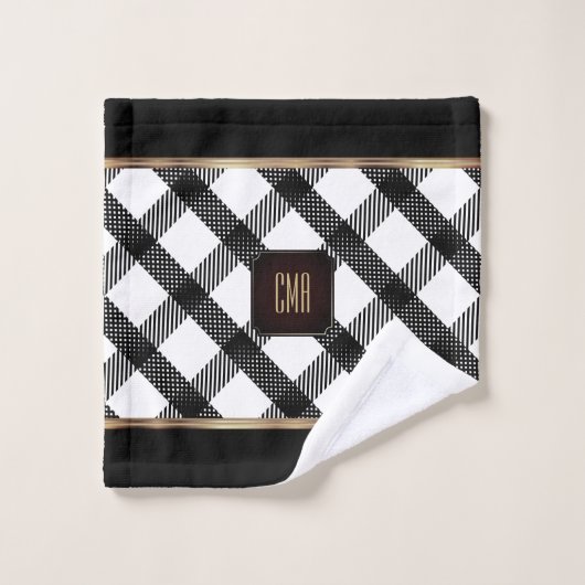 Schwarzweißdesign Badhandtuch Set (Waschlappen)