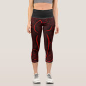 Schwarzweißdesign Capri Leggings (Vorderseite)