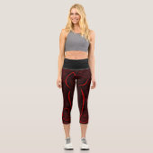 Schwarzweißdesign Capri Leggings (Vorderseite)
