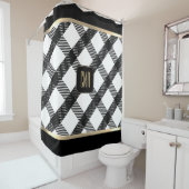 Schwarzweißdesign Duschvorhang (Beispiel)