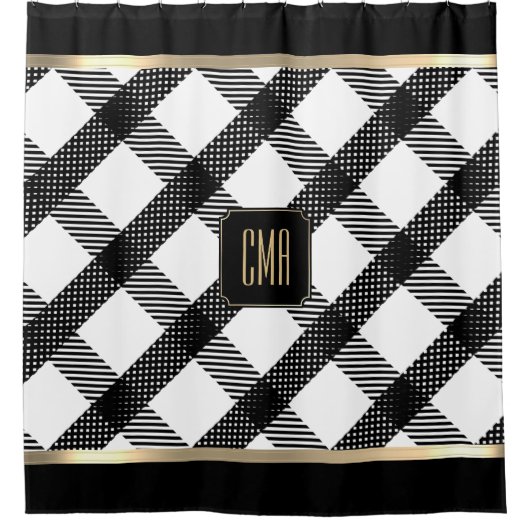Schwarzweißdesign Duschvorhang (Vorderseite)