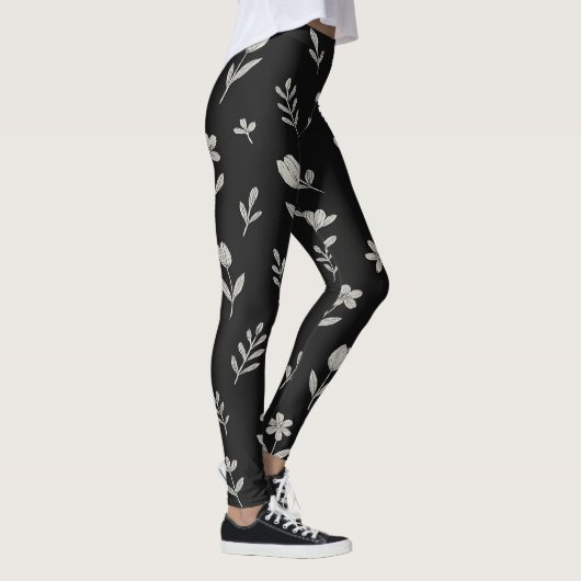 Schwarzweißdesign Leggings (Rechts)