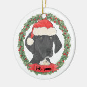 Schwarzweißdeutscher Kurzzeiger Keramik Ornament (Links)