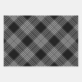 Schwarzweißdiagonale kariert geschenkpapier set (Vorderseite 2)