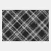 Schwarzweißdiagonale kariert geschenkpapier set (Vorderseite)