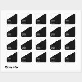 Schwarzweißdiagonale Quadratischer Aufkleber (Blatt)