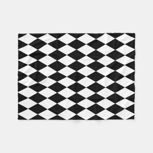 Schwarzweißdiamanten Fleecedecke (Vorderseite (Horizontal))