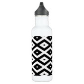 Schwarzweißdiamantmuster Edelstahlflasche (Rechts)