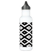 Schwarzweißdiamantmuster Edelstahlflasche (Links)