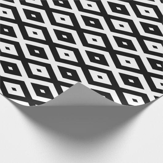 Schwarzweißdiamantmuster Geschenkpapier (Ecke)
