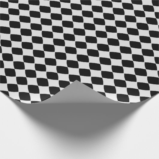 Schwarzweißdiamantmuster Geschenkpapier (Ecke)