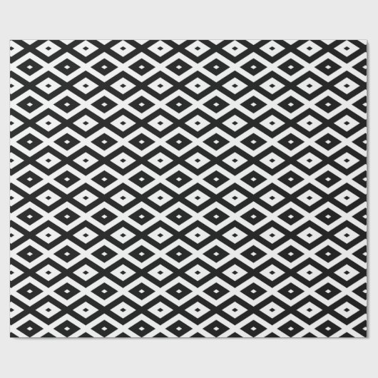 Schwarzweißdiamantmuster Geschenkpapier (Flach)