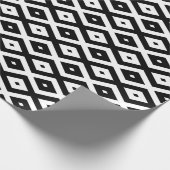 Schwarzweißdiamantmuster Geschenkpapier (Ecke)