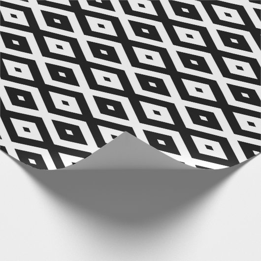 Schwarzweißdiamantmuster Geschenkpapier (Ecke)