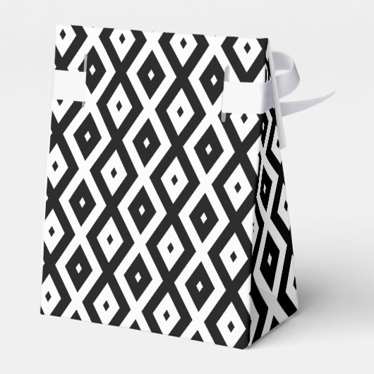 Schwarzweißdiamantmuster Geschenkschachtel (Rückseite)