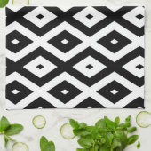 Schwarzweißdiamantmuster Geschirrtuch (Gefaltet)