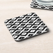 Schwarzweißdiamantmuster Getränkeuntersetzer (Linke Seite)