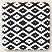 Schwarzweißdiamantmuster Getränkeuntersetzer (Vorderseite)