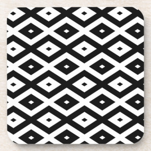 Schwarzweißdiamantmuster Getränkeuntersetzer
