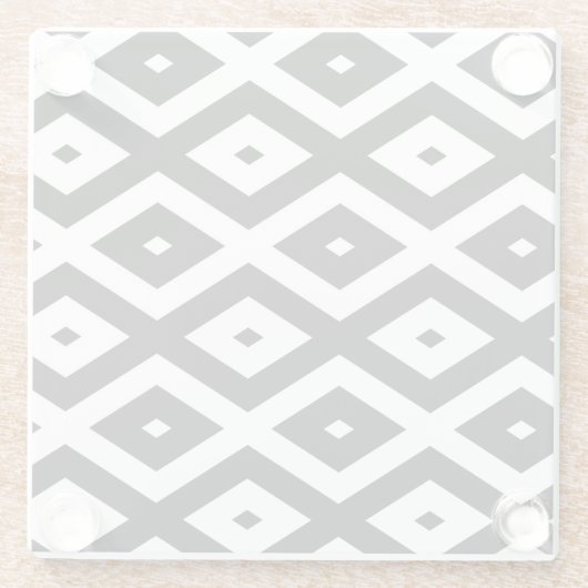 Schwarzweißdiamantmuster Glasuntersetzer (Rückseite)