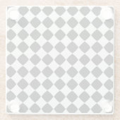 Schwarzweißdiamantmuster Glasuntersetzer (Rückseite)