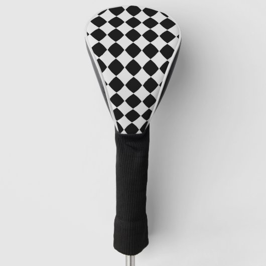 Schwarzweißdiamantmuster Golf Headcover (Vorderseite)