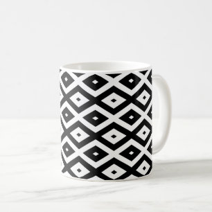 Schwarzweißdiamantmuster Kaffeetasse