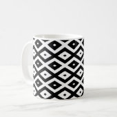 Schwarzweißdiamantmuster Kaffeetasse (Vorderseite Links)